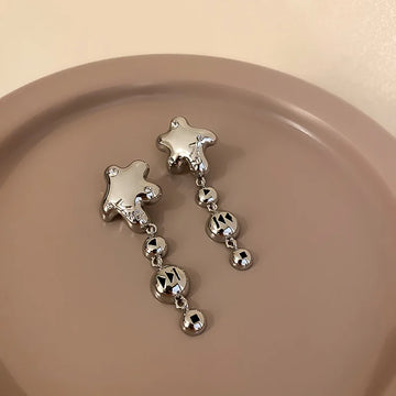 DAIIIBABYYY  -  Metal Mosaic Crystal Long Pentagram Earrings For Women Personality Geometric Stud Earrings Party Jewelry